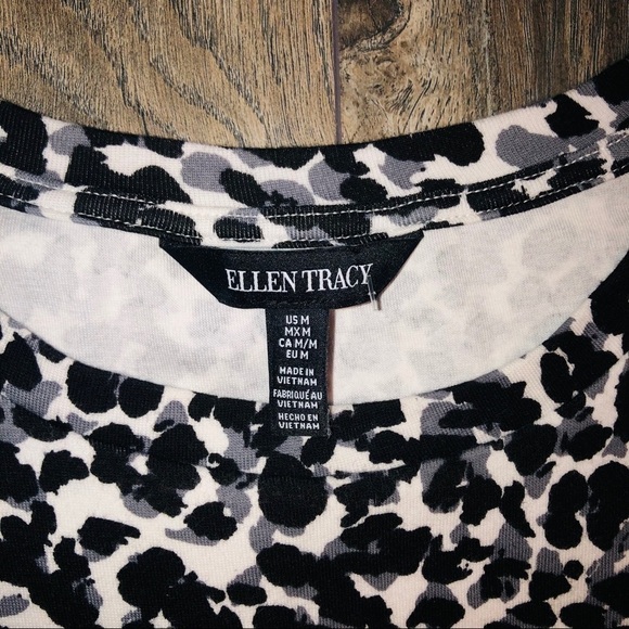 Ellen Tracy Black & White Mini Dress With Pockets - Picture 3 of 6